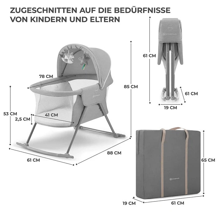 Babybett Lovi 3-in-1 (grey)