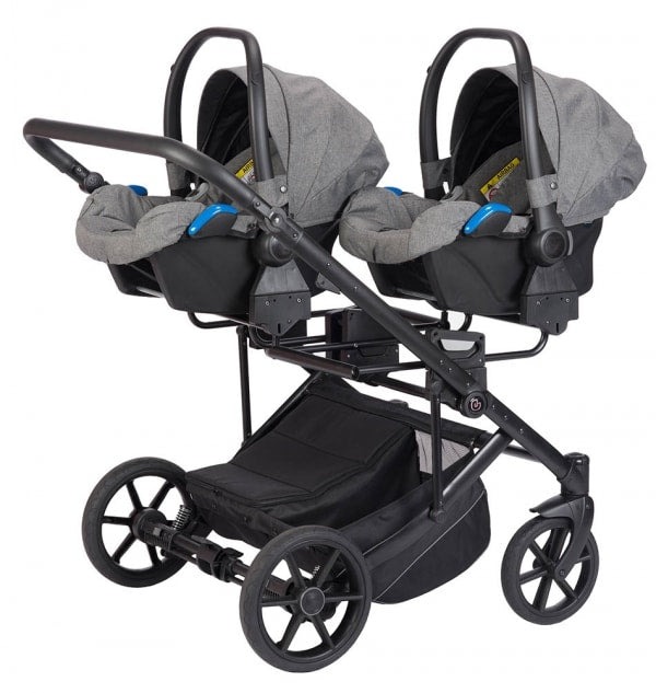 Jedo Duo Doppelkinderwagen (light grey)